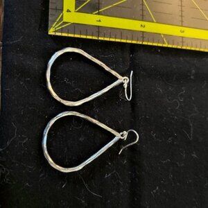Silpada Hammered Oxidized Oblong Hoop Earrings